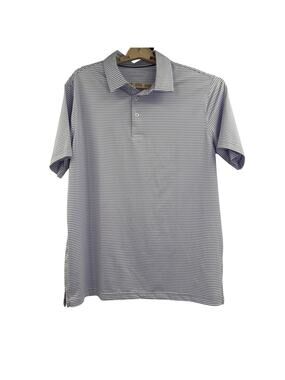 Michel Rouen polo purple short sleeve shirt stripes size L